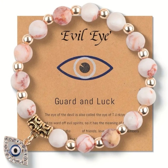 Jewelry - Gold and White Beaded Bracelet